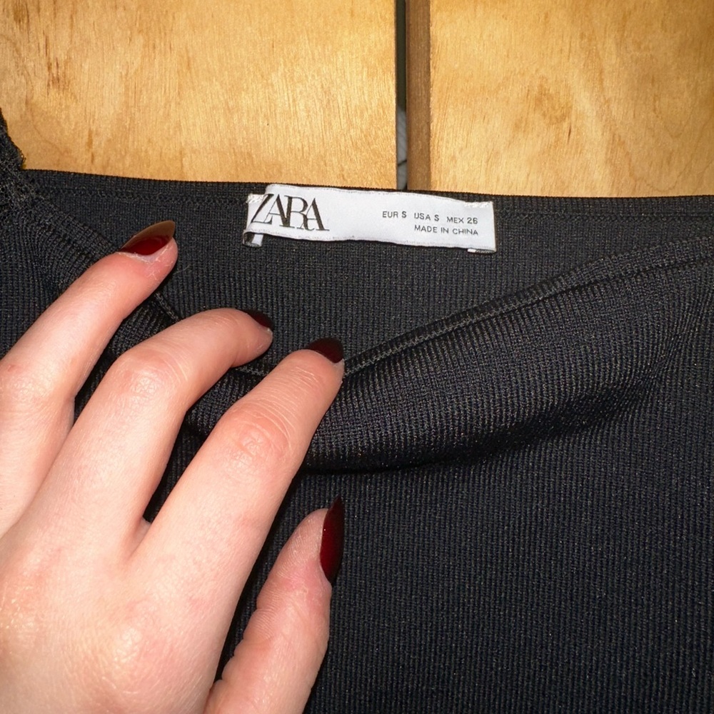 Zara Crop Top - Sheer Sleeves